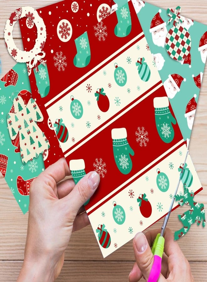 Festiko® Christmas Pattern Cardstock Sheets (Pack of 12, A4, 170 GSM) for Decorations, Art & Craft, Print Card Stock - Image 4